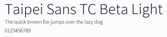Taipei Sans TC Beta Light