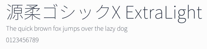 源柔ゴシックX ExtraLight預覽圖