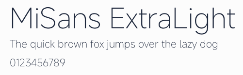 MiSans ExtraLight