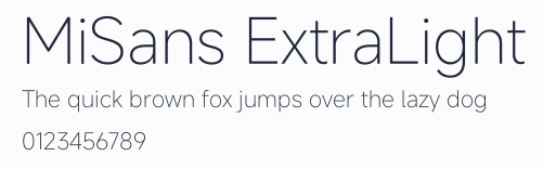 MiSans ExtraLight