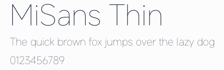 MiSans Thin
