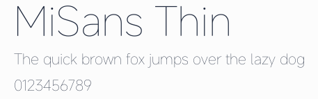 MiSans Thin