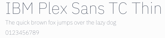 IBM Plex Sans TC Thin