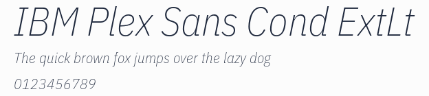 IBM Plex Sans Cond ExtLt