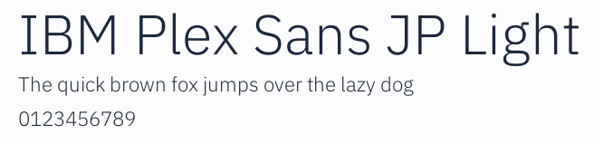 IBM Plex Sans JP Light