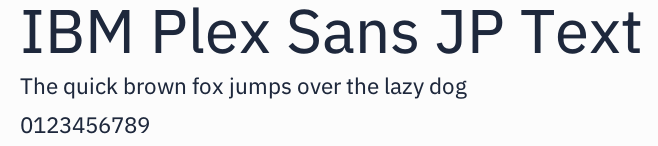 IBM Plex Sans JP Text