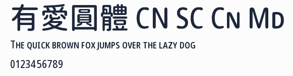 有愛圓體 CN SC Cn Md