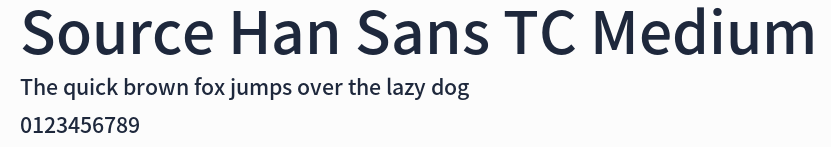 Source Han Sans TC Medium預覽圖