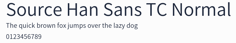 Source Han Sans TC Normal預覽圖
