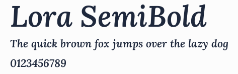 Lora SemiBold