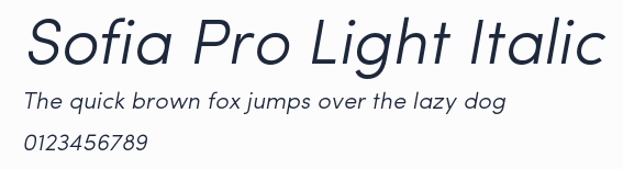 Sofia Pro Light Italic
