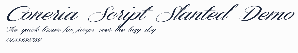 Coneria Script Slanted Demo預覽圖