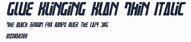 Glue Klinging Klan Thin Italic預覽圖