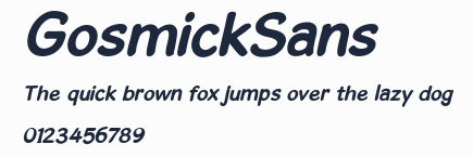 GosmickSans 預覽圖