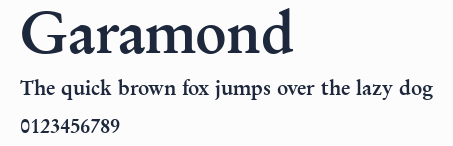 Garamond預覽圖