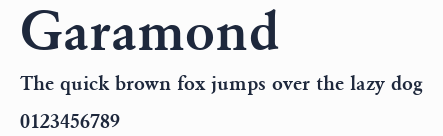 Garamond預覽圖