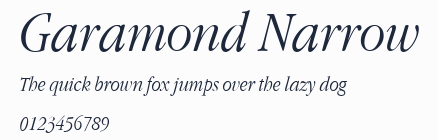 Garamond Narrow預覽圖