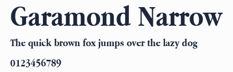 Garamond Narrow預覽圖