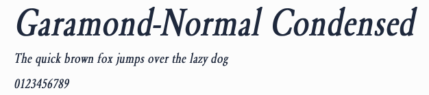 Garamond-Normal Condensed預覽圖