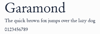 Garamond預覽圖
