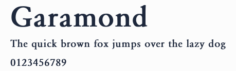 Garamond預覽圖