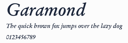 Garamond預覽圖