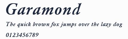 Garamond預覽圖