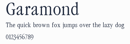 Garamond預覽圖