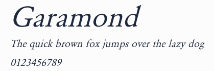 Garamond預覽圖