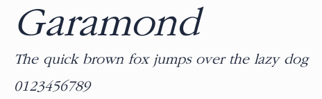Garamond預覽圖