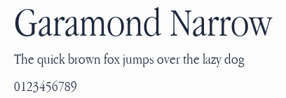 Garamond Narrow預覽圖