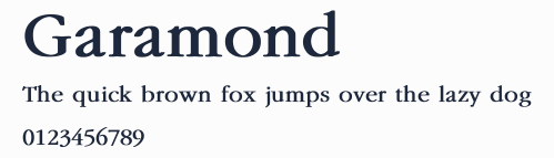 Garamond預覽圖