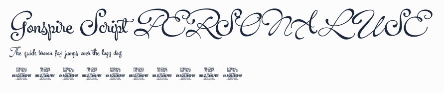 Gonspire Script PERSONAL USE預覽圖