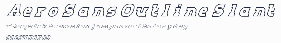 Aero Sans Outline Slant預覽圖