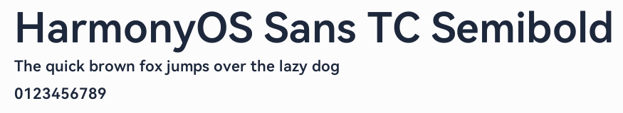 HarmonyOS Sans TC Semibold預覽圖