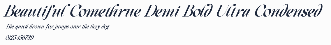 Beautiful Comethrue Demi Bold Ultra Condensed預覽圖