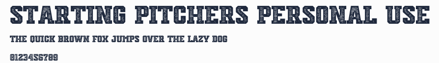 Starting Pitchers Personal Use