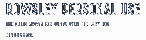 Rowsley Personal Use