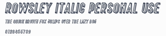 Rowsley Italic Personal Use