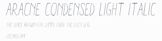 Aracne Condensed Light Italic