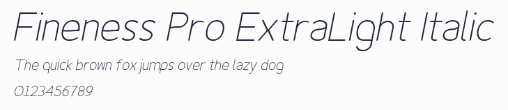 Fineness Pro ExtraLight Italic預覽圖