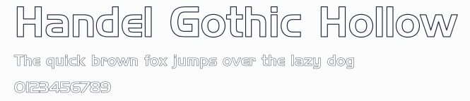 Handel Gothic Hollow