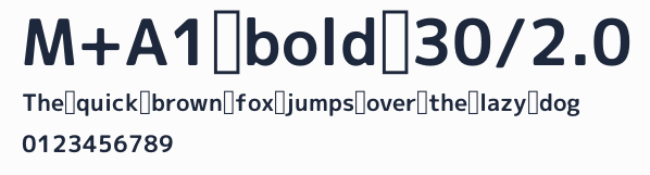 M+A1 bold 30/2.0