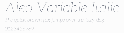 Aleo Variable Italic