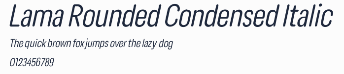 Lama Rounded Condensed Italic